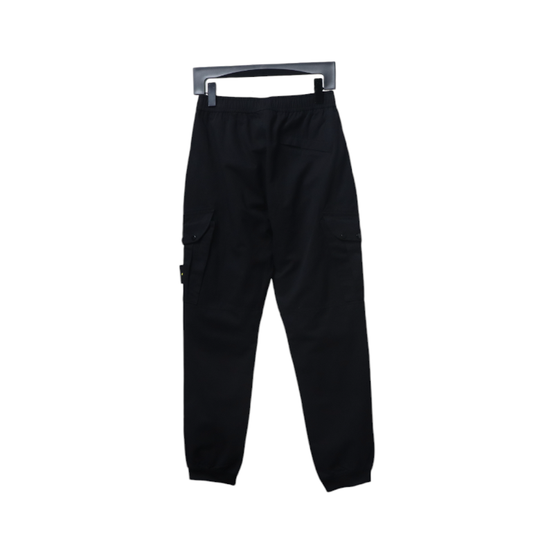 Stone Island Black Cotton Cargo Pants