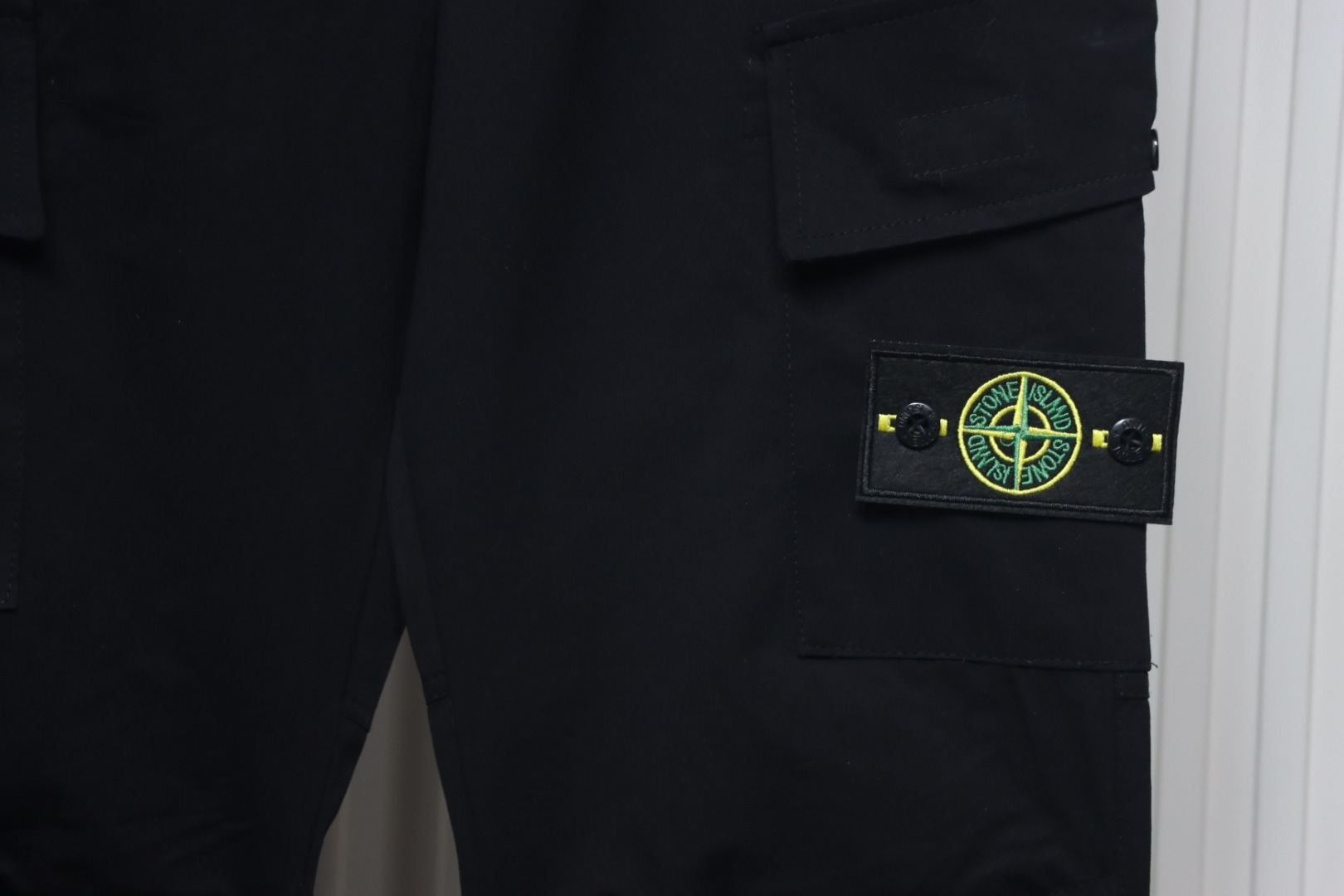 Stone Island Black Cotton Cargo Pants