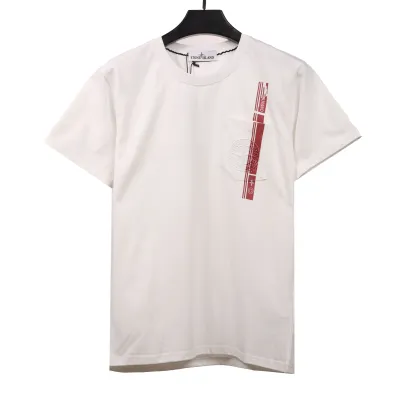 Stone Island White Compass Pocket T-Shirt 01