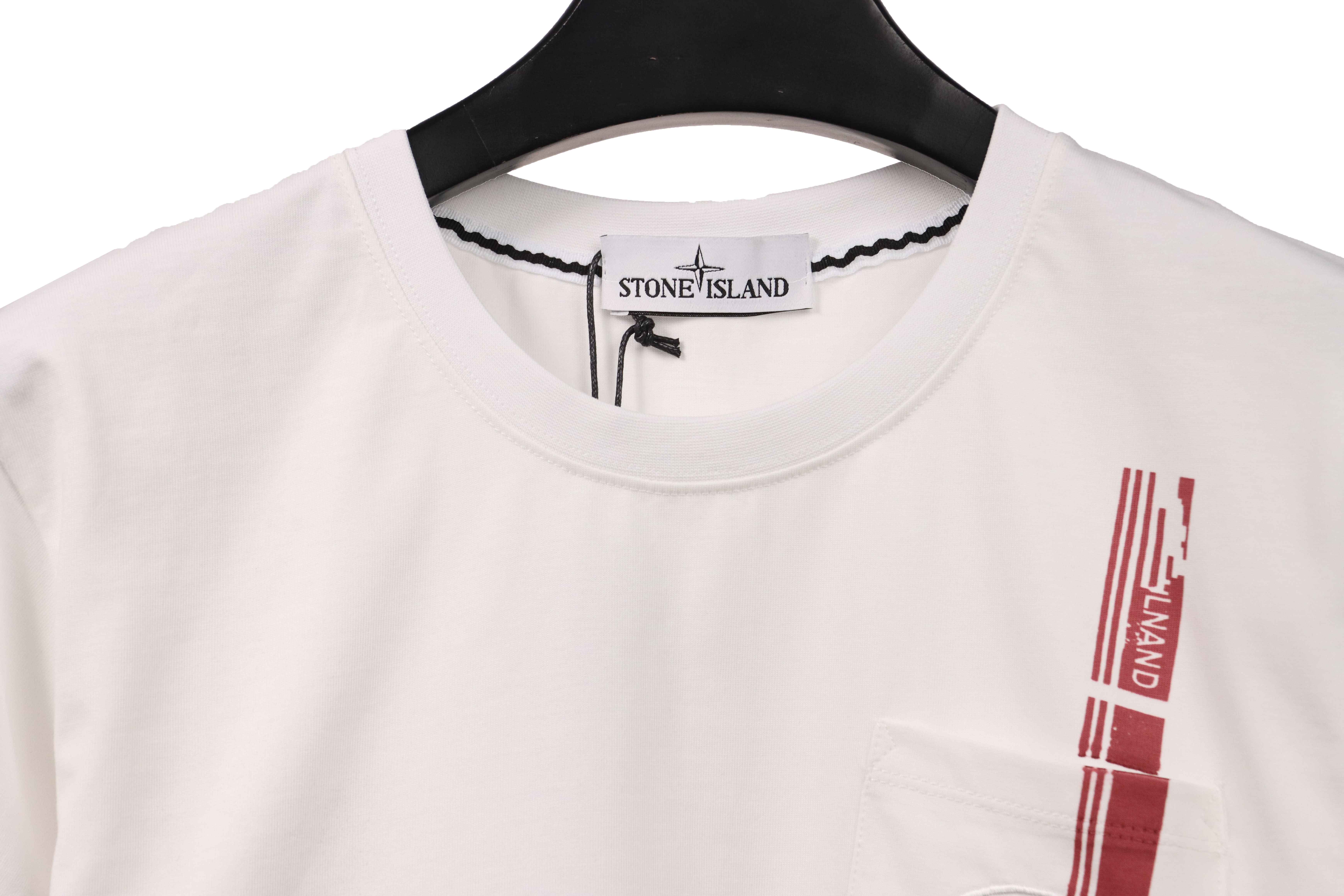 Coco Shoes Stone Island White Compass Pocket T-Shirt