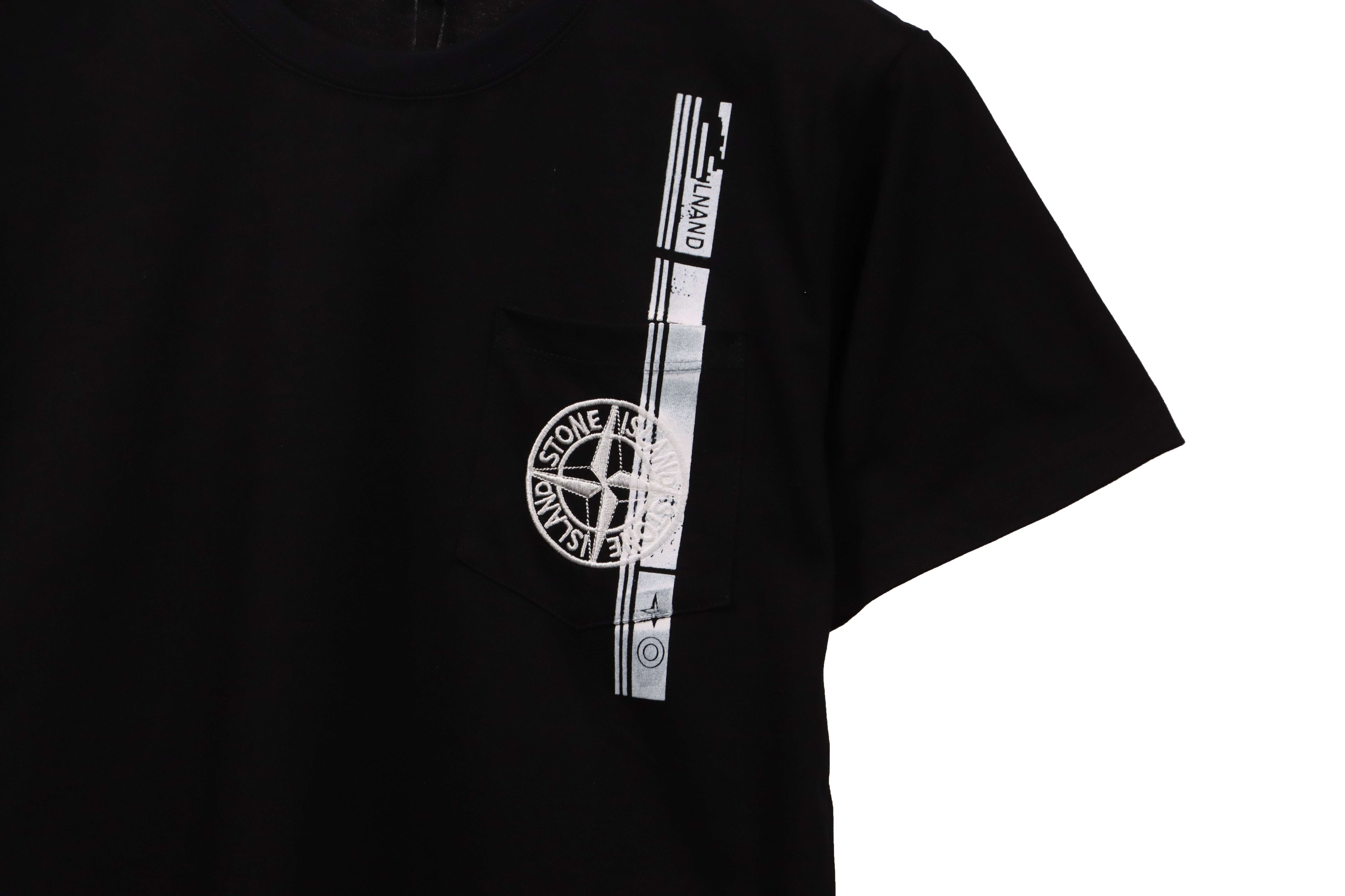 Coco Shoes Stone Island Black Compass Pocket T-Shirt