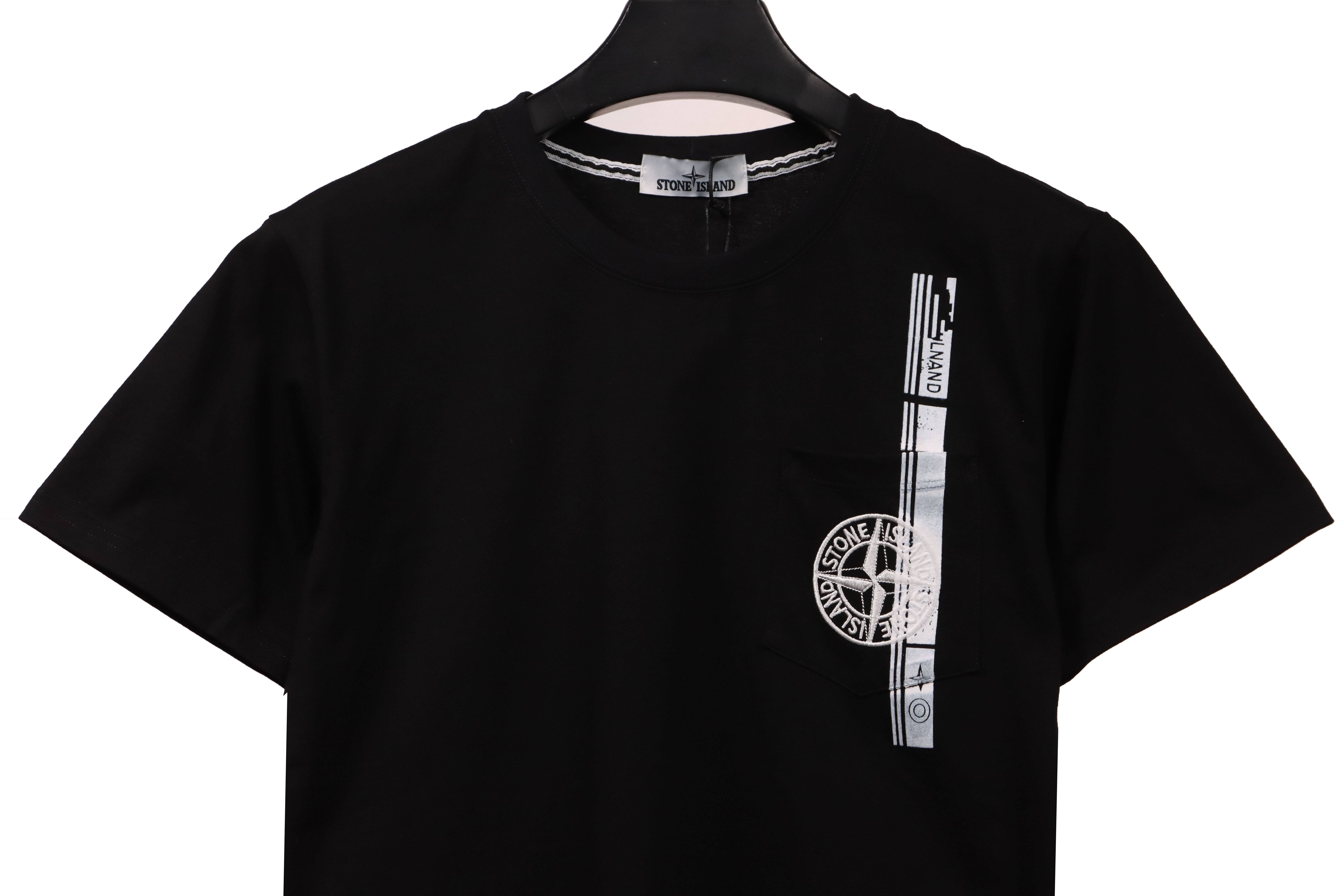 Coco Shoes Stone Island Black Compass Pocket T-Shirt