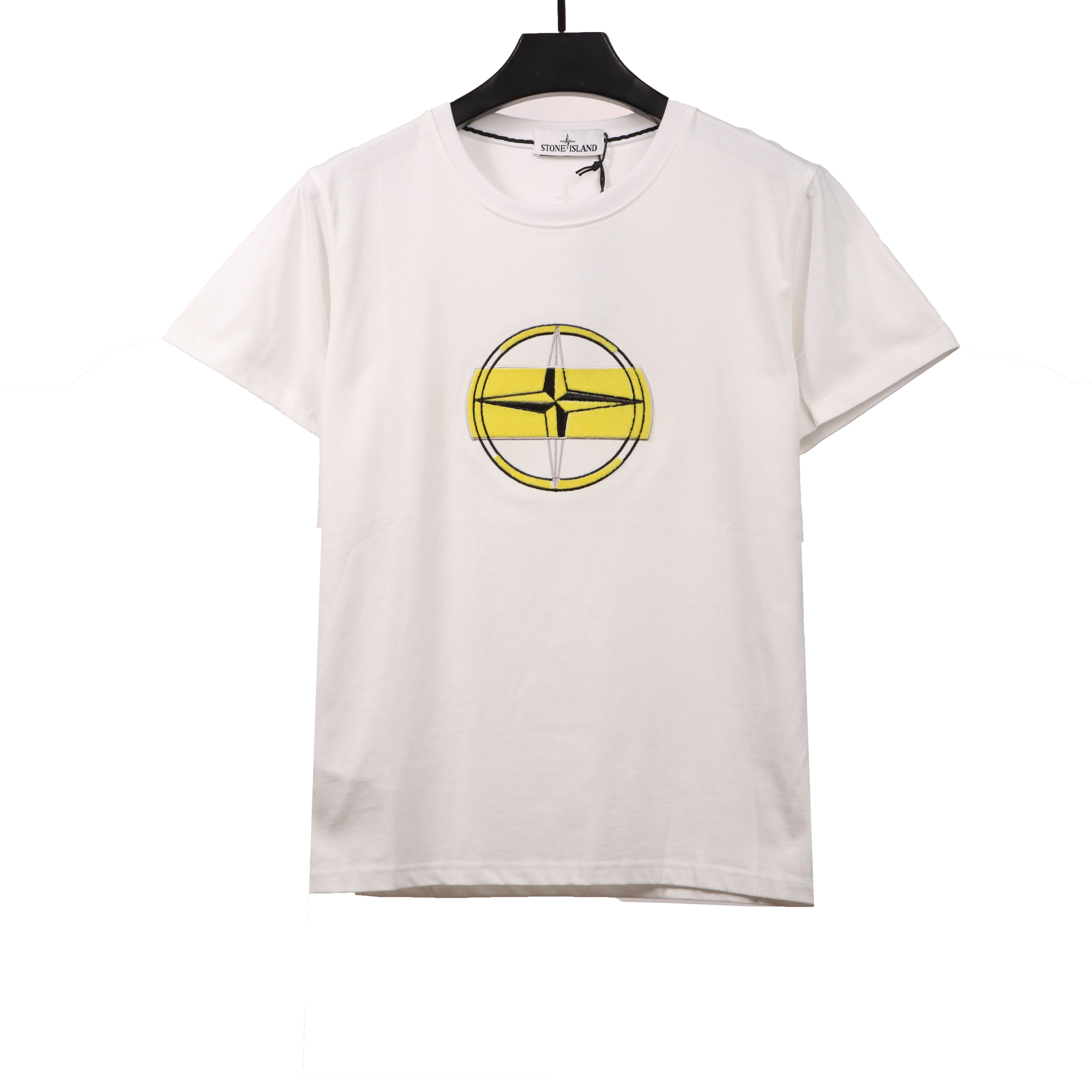 Coco Shoes Stone Island Flocked cross short-sleeve T-shirt White