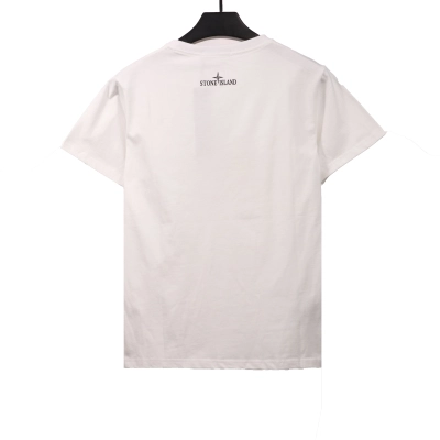 Coco Shoes Stone Island Flocked cross short-sleeve T-shirt White 02