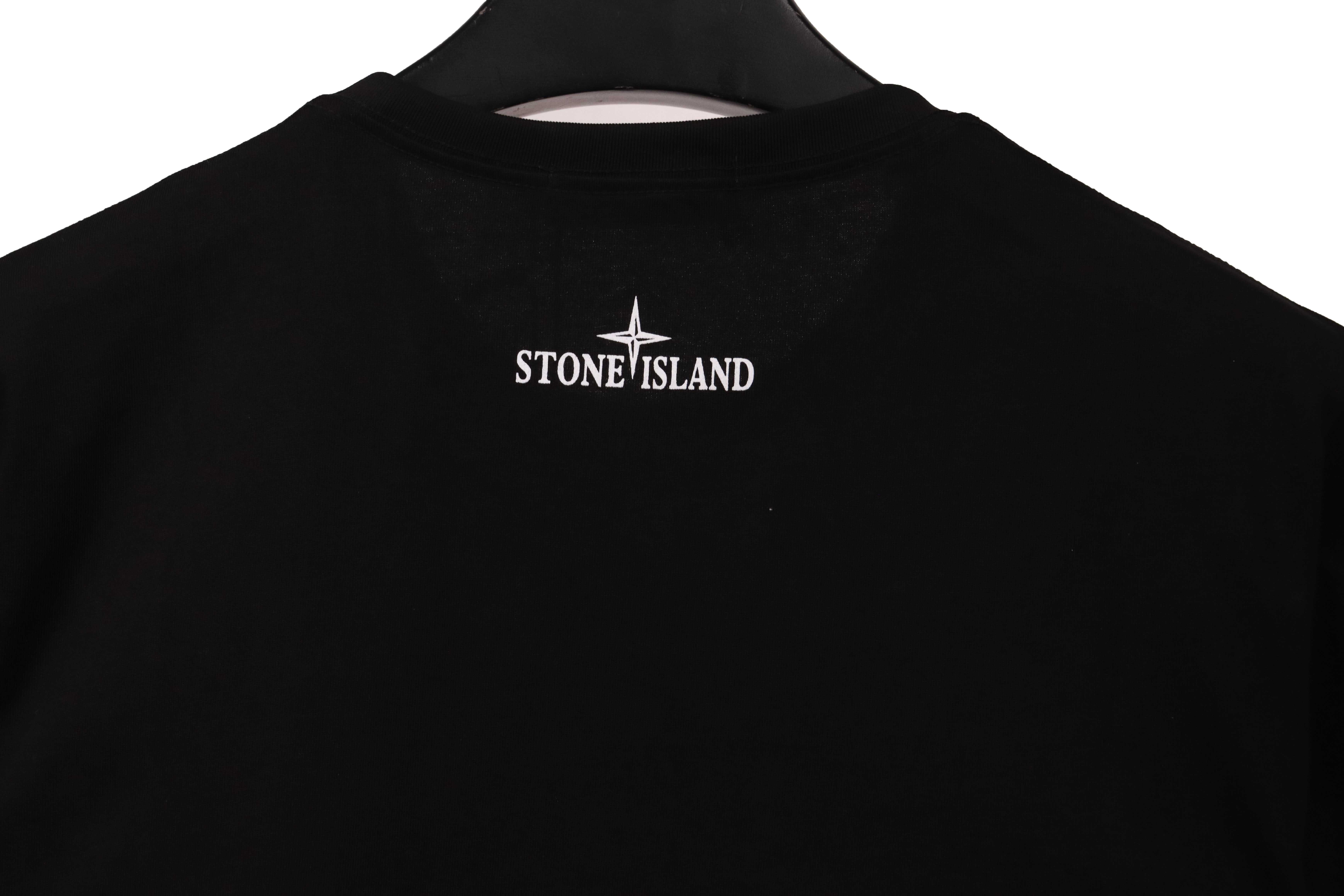 Coco Shoes Stone Island Flocked cross short-sleeve T-shirt Black