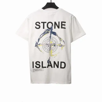 Stone Island Ruin Compass Print T-Shirt White 02