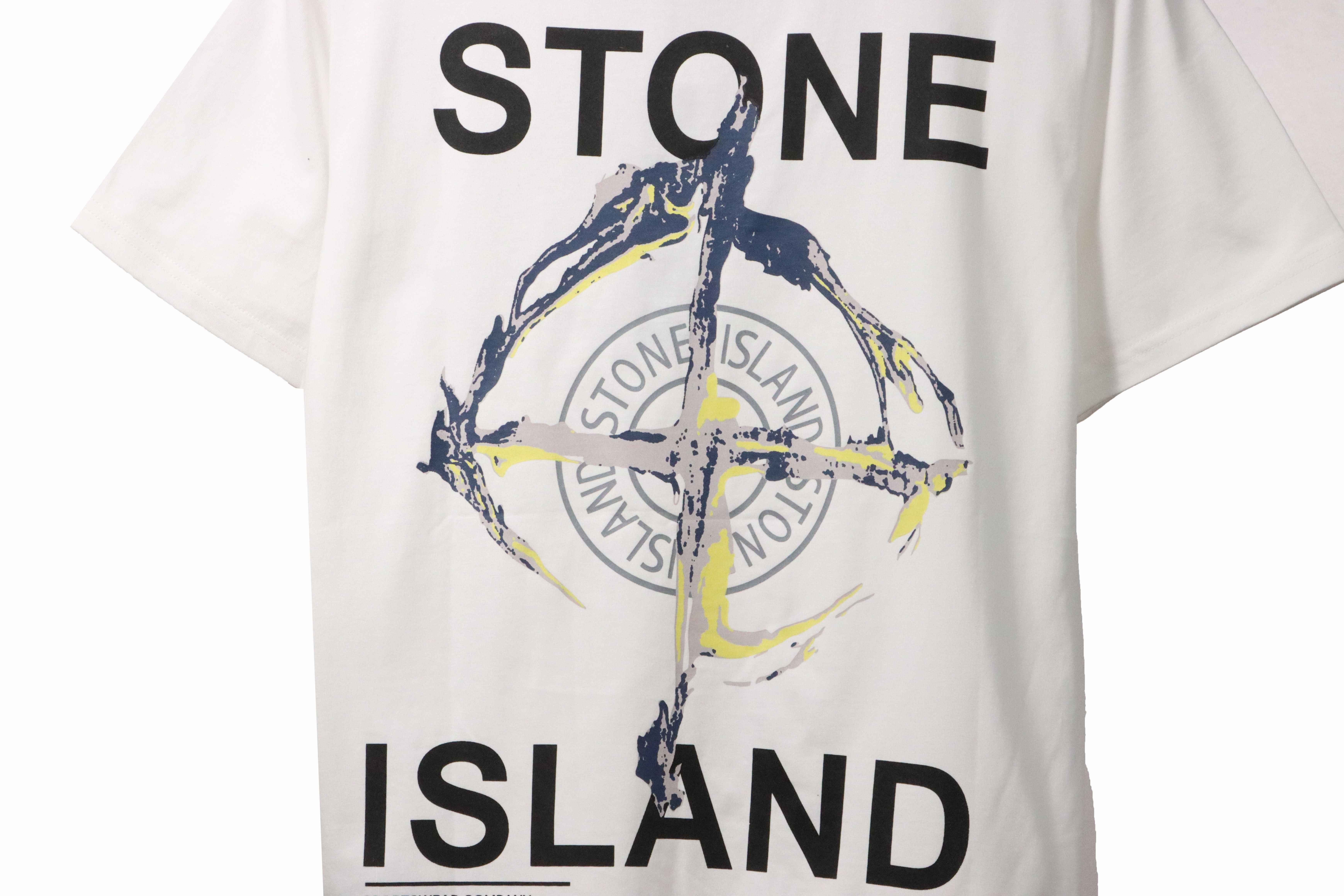 Coco Shoes Stone Island Ruin Compass Print T-Shirt White