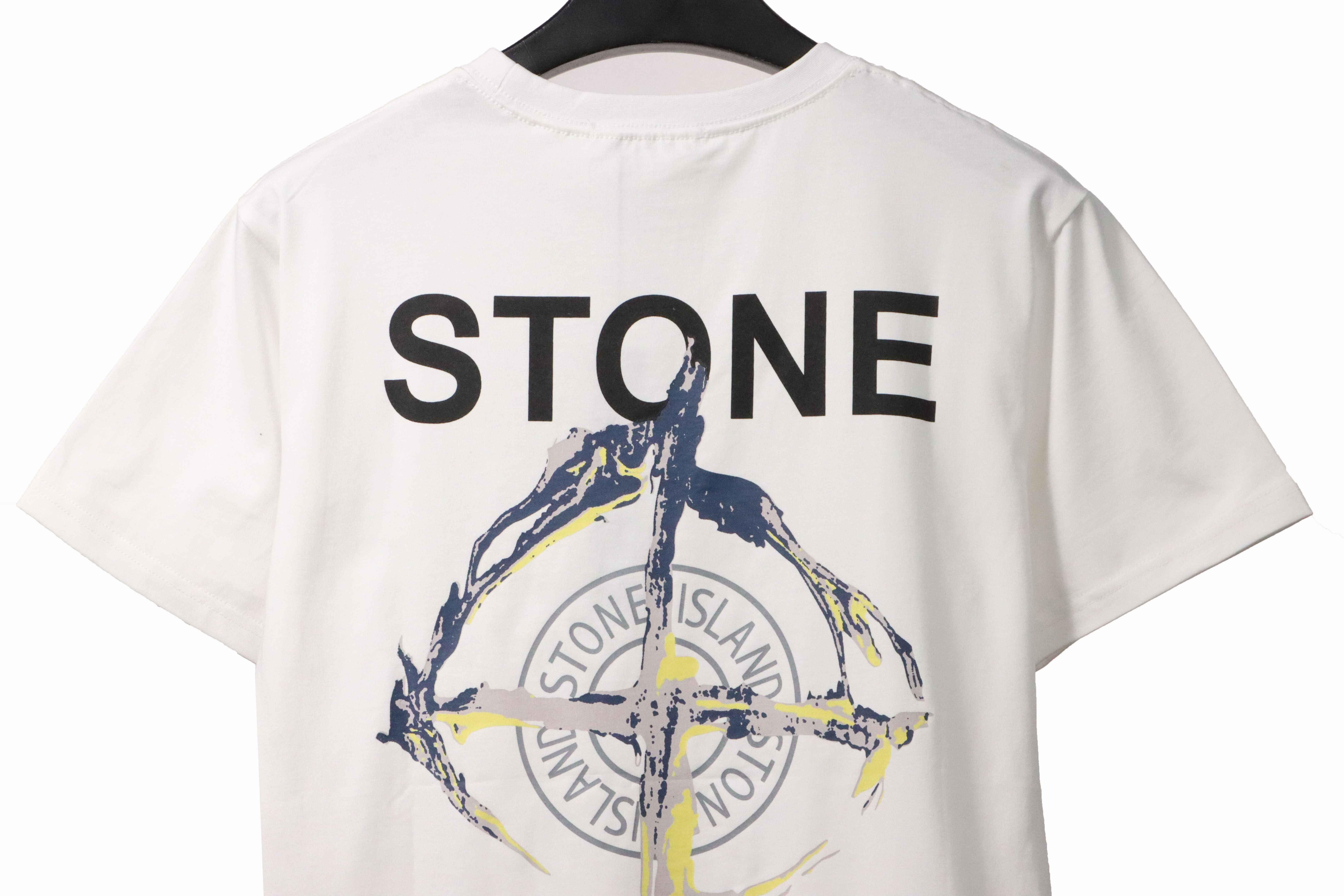 Coco Shoes Stone Island Ruin Compass Print T-Shirt White