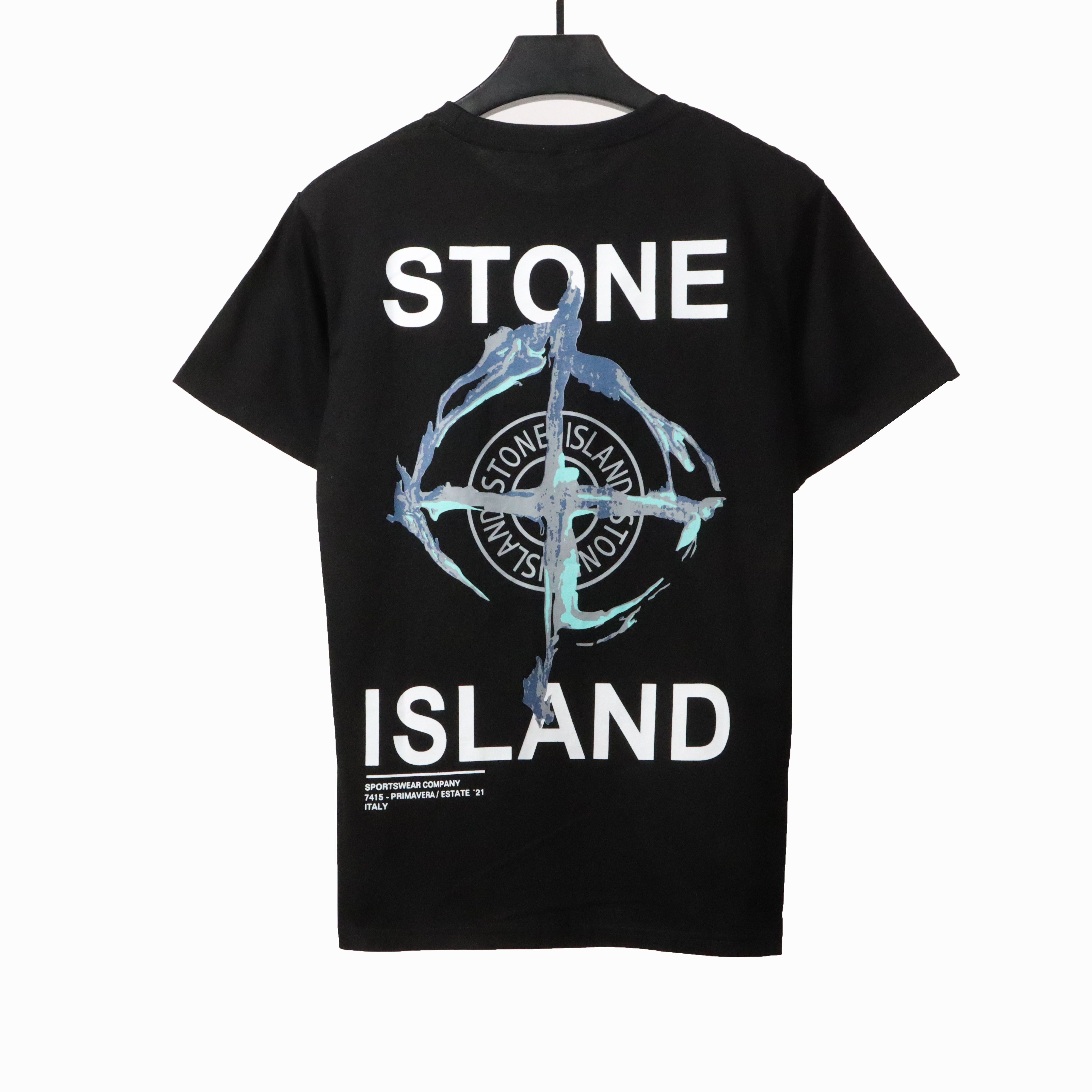 Coco Shoes Stone Island Ruin Compass Print T-Shirt Black