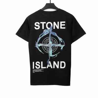 Stone Island Ruin Compass Print T-Shirt Black 02