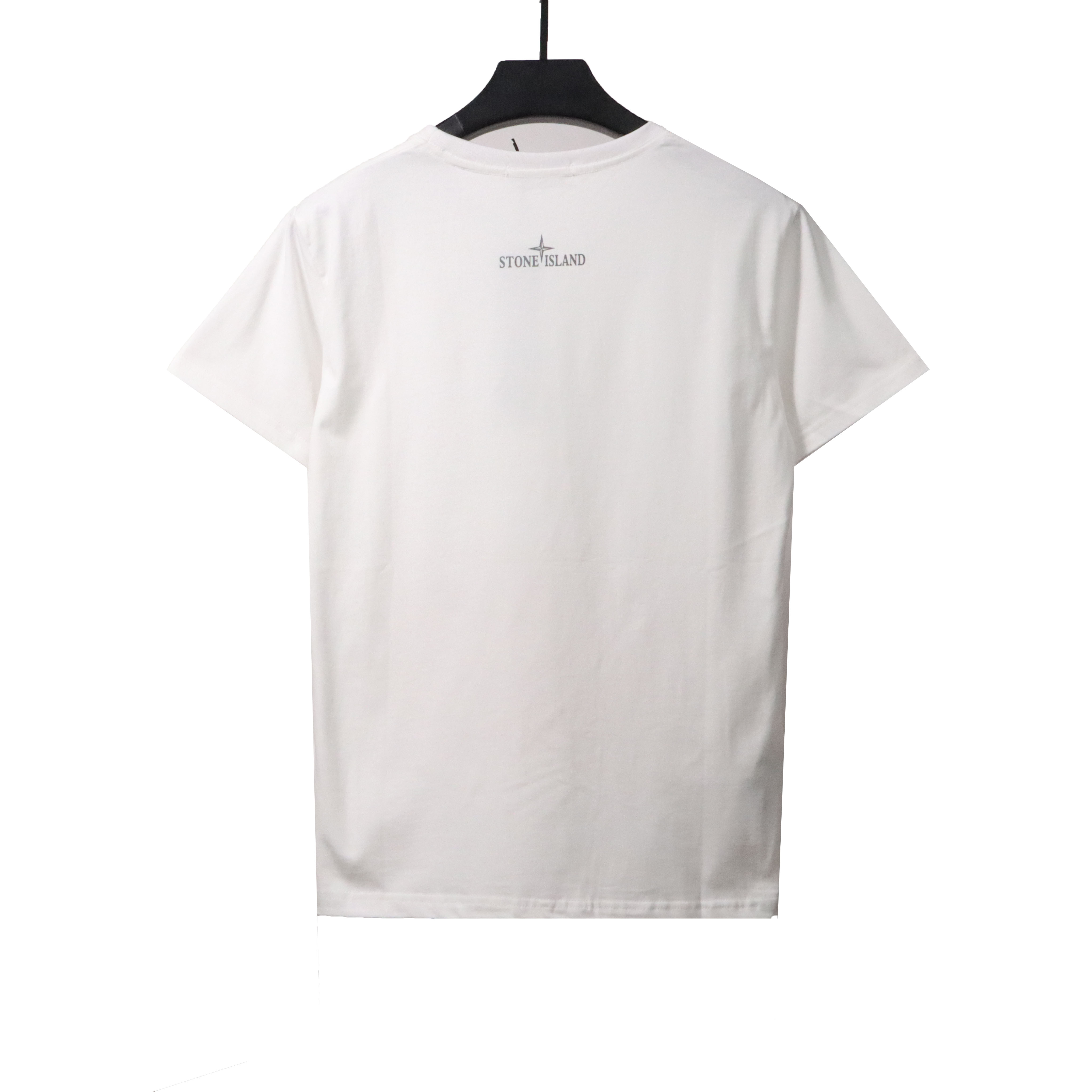 Coco Shoes Stone Island Compass Strip Print T-Shirt White
