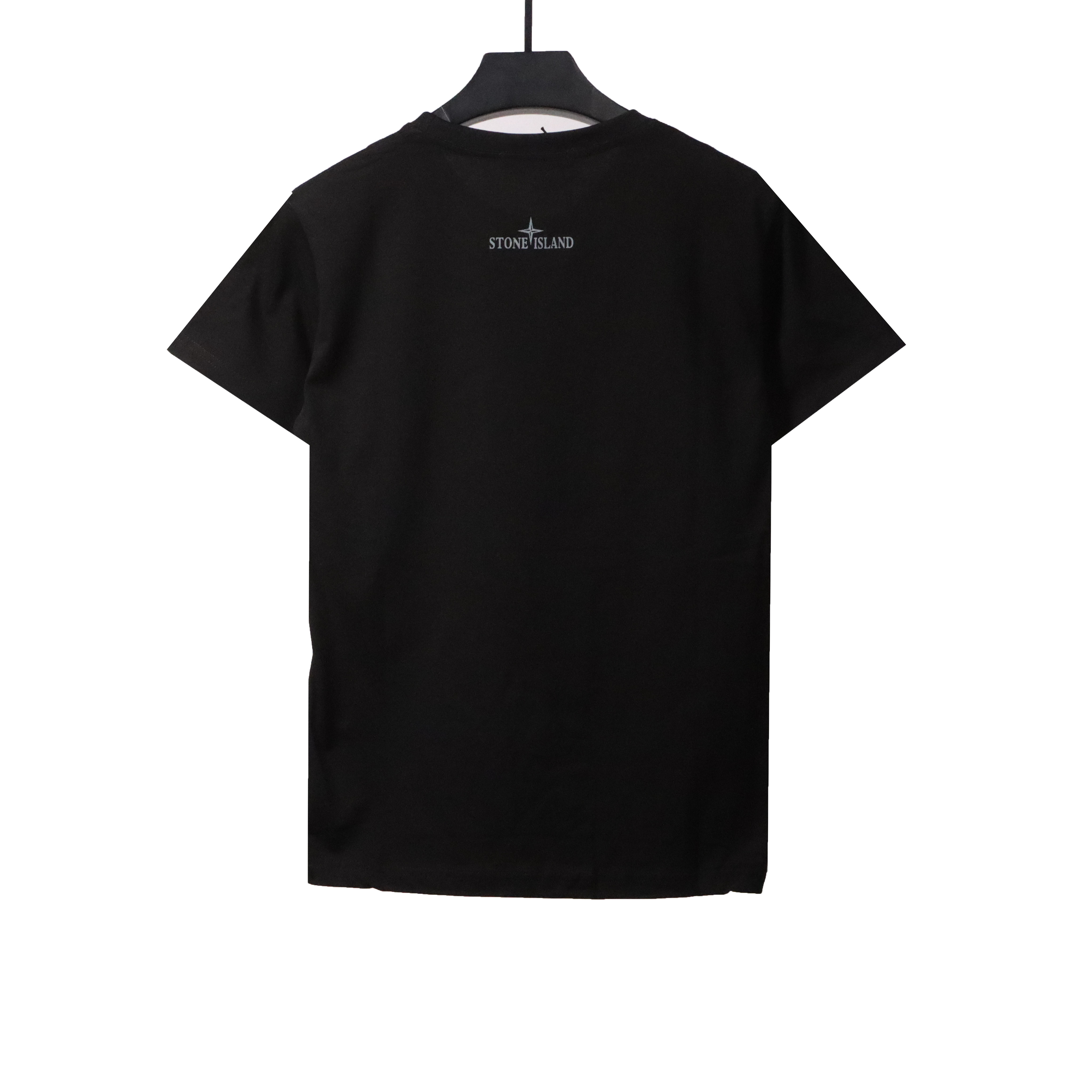 Coco Shoes Stone Island Compass Strip Print T-Shirt Black