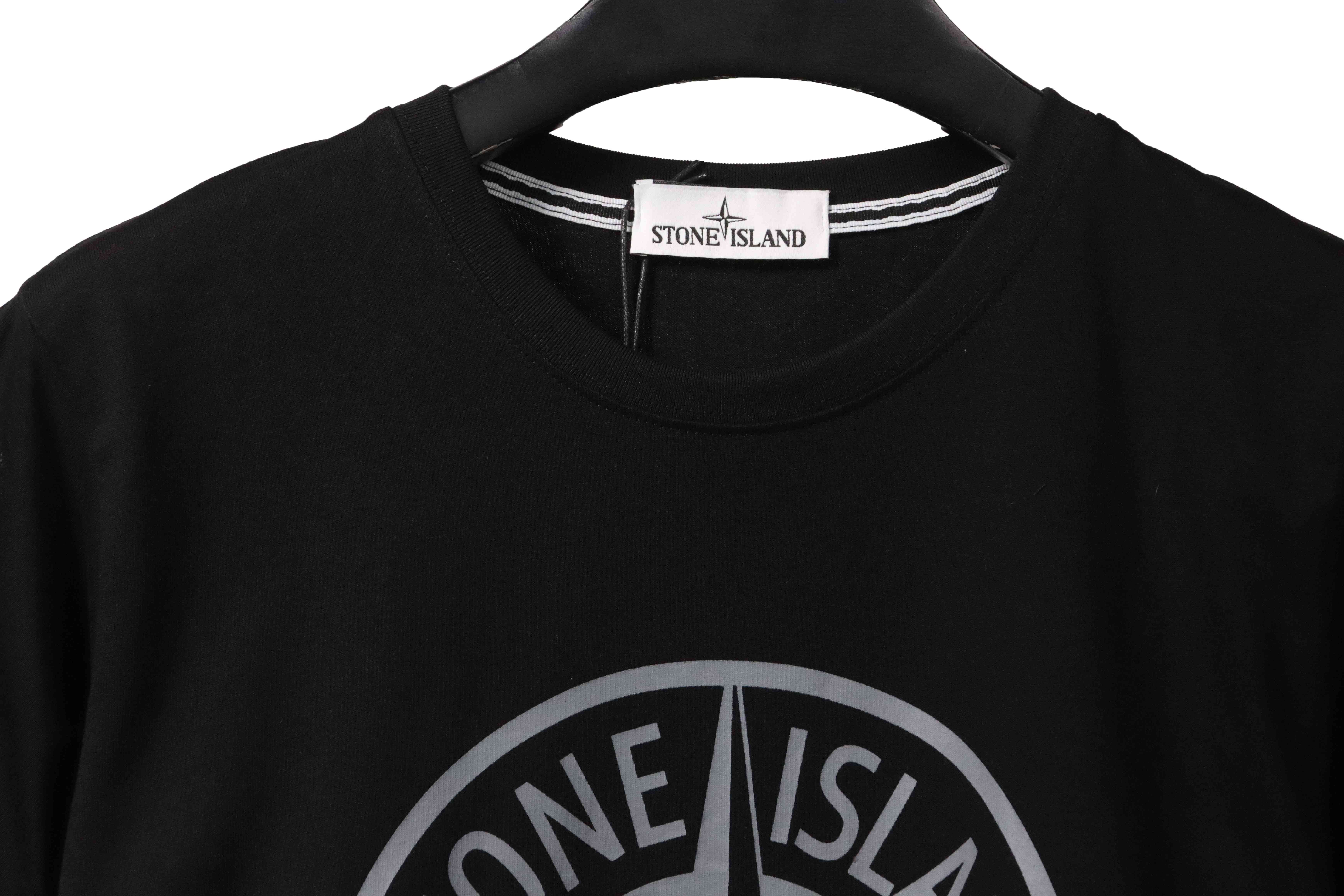 Coco Shoes Stone Island Compass Strip Print T-Shirt Black
