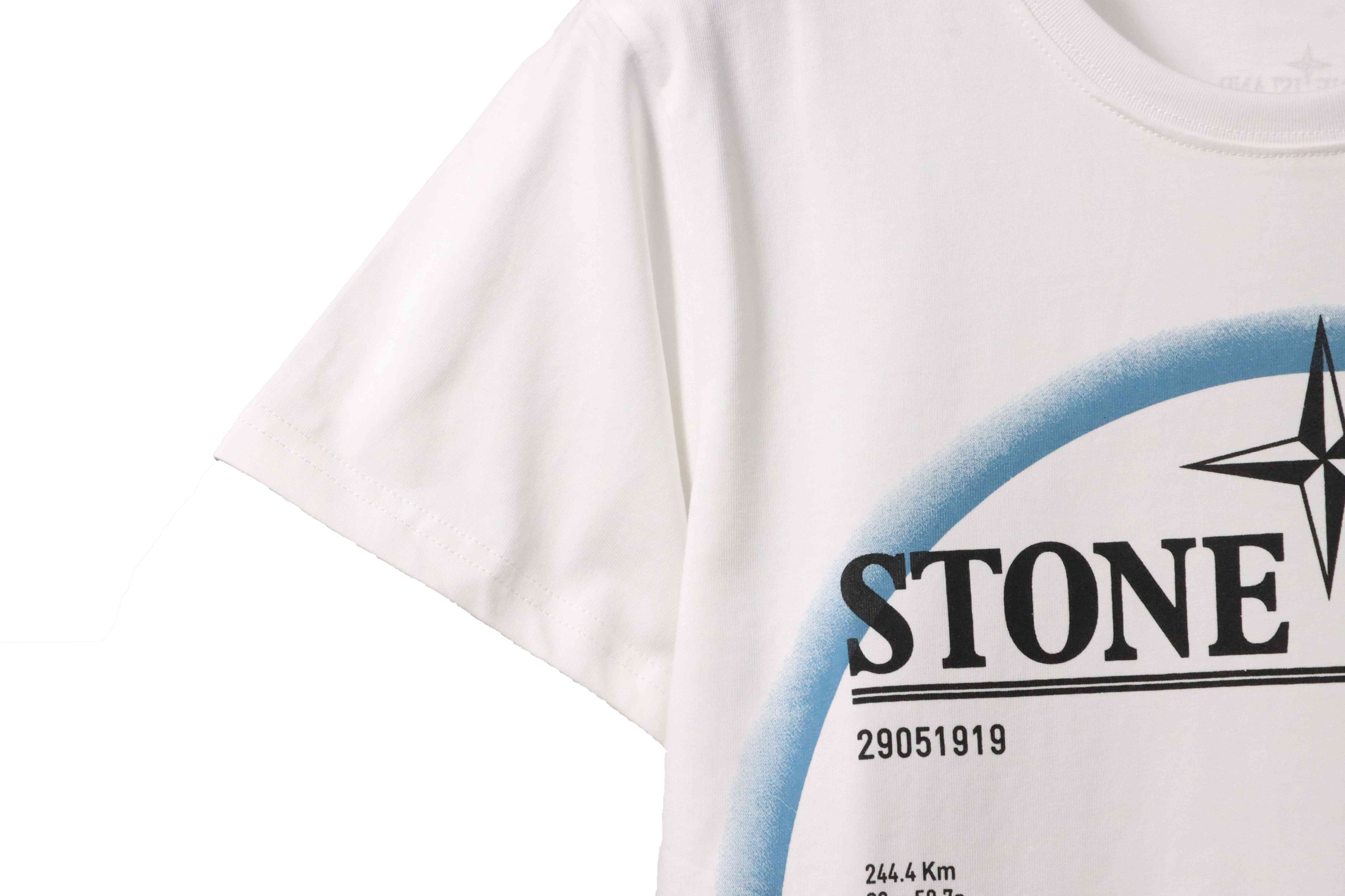 Coco Shoes Stone Island Compass Earth Print T-Shirt White