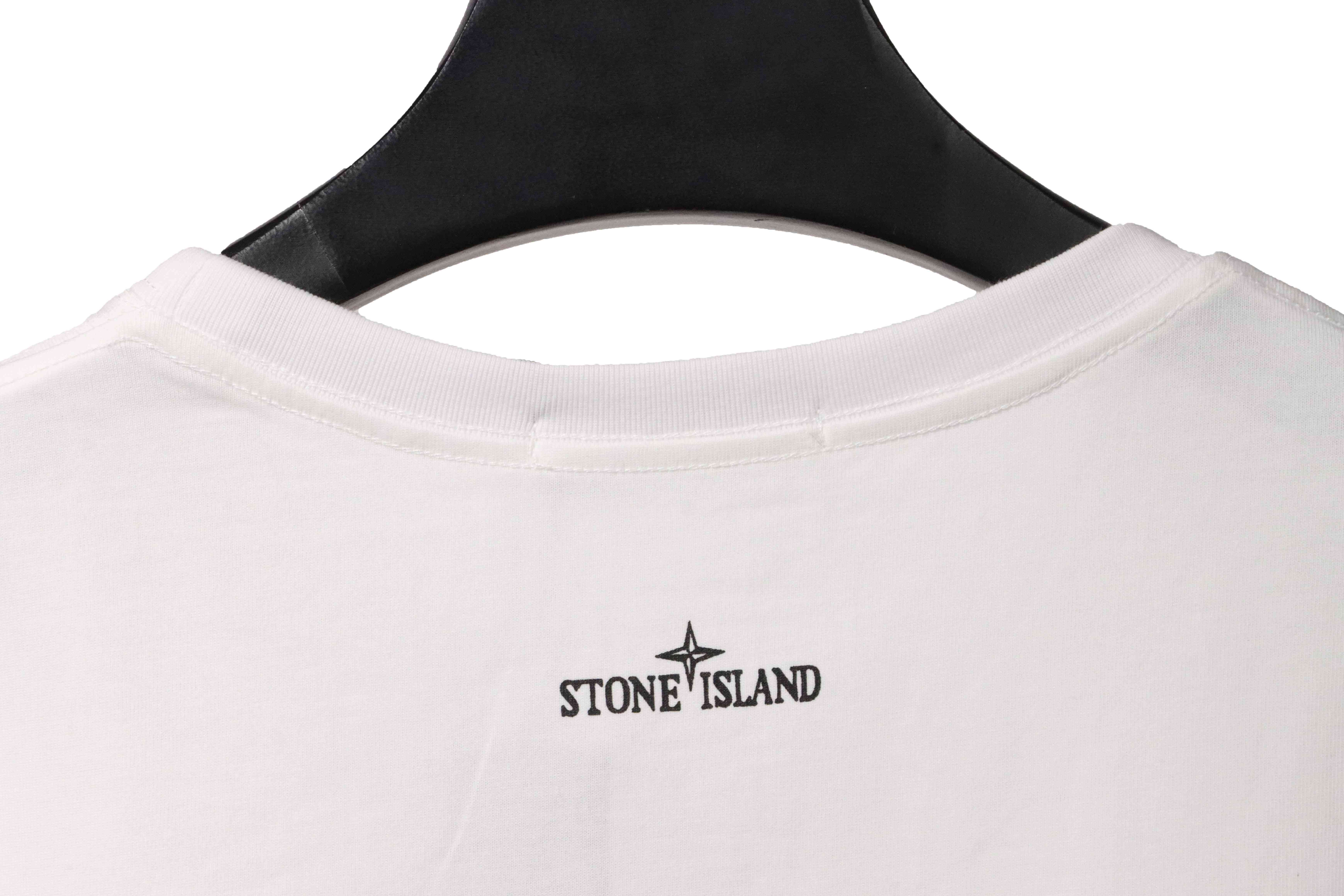 Coco Shoes Stone Island Compass Earth Print T-Shirt White