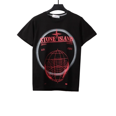 Stone Island Compass Earth Print T-Shirt Black 01