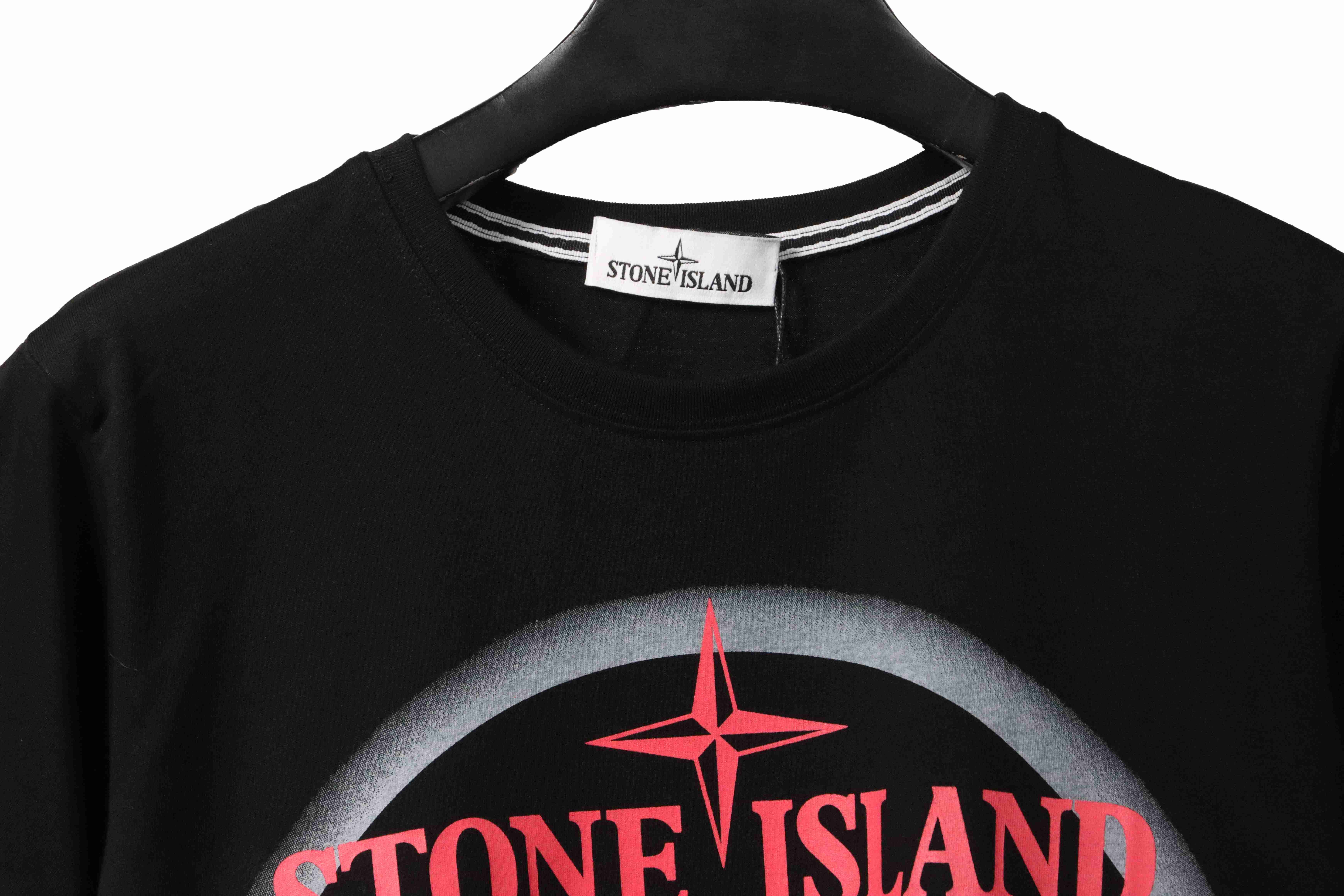 Coco Shoes Stone Island Compass Earth Print T-Shirt Black