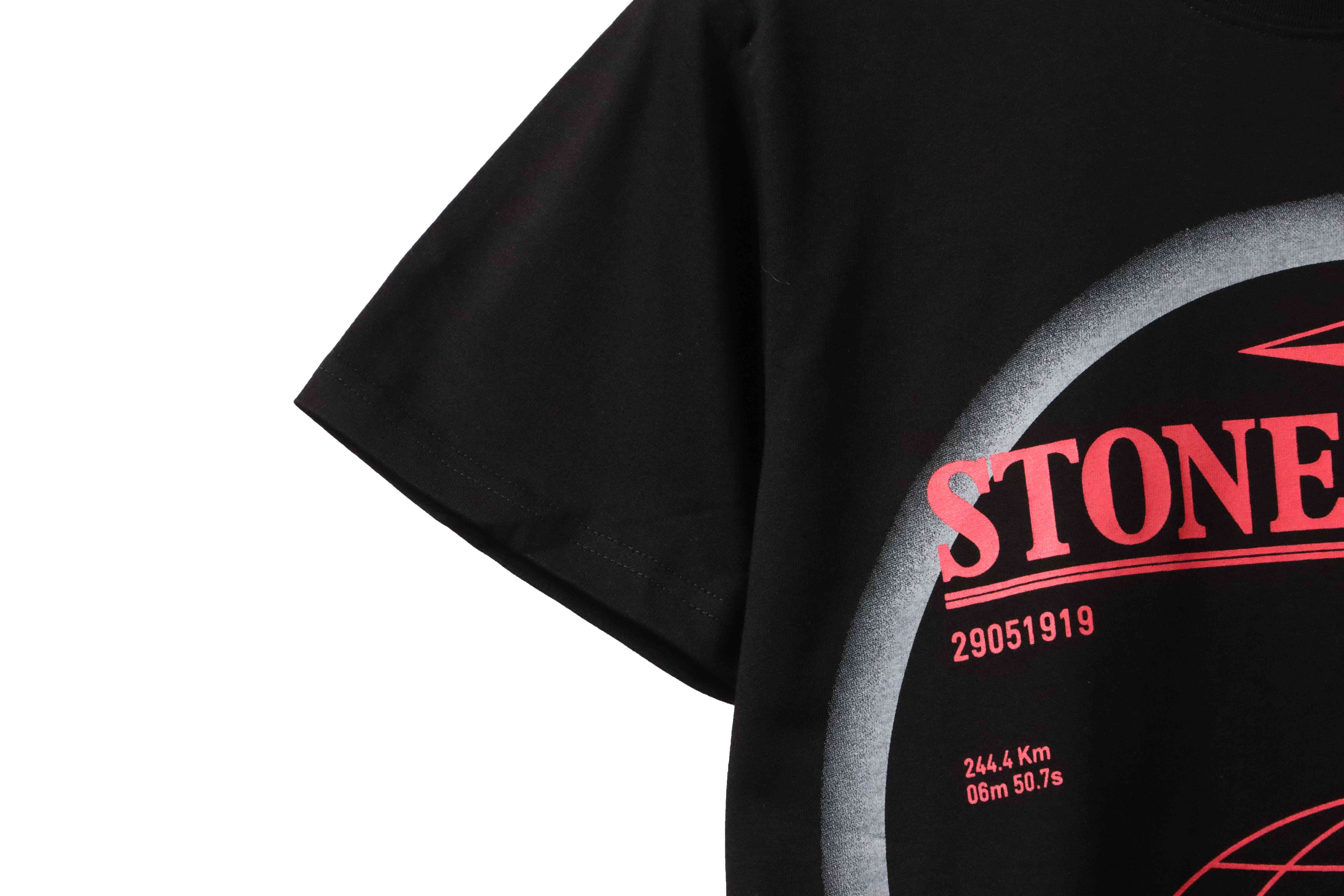 Coco Shoes Stone Island Compass Earth Print T-Shirt Black