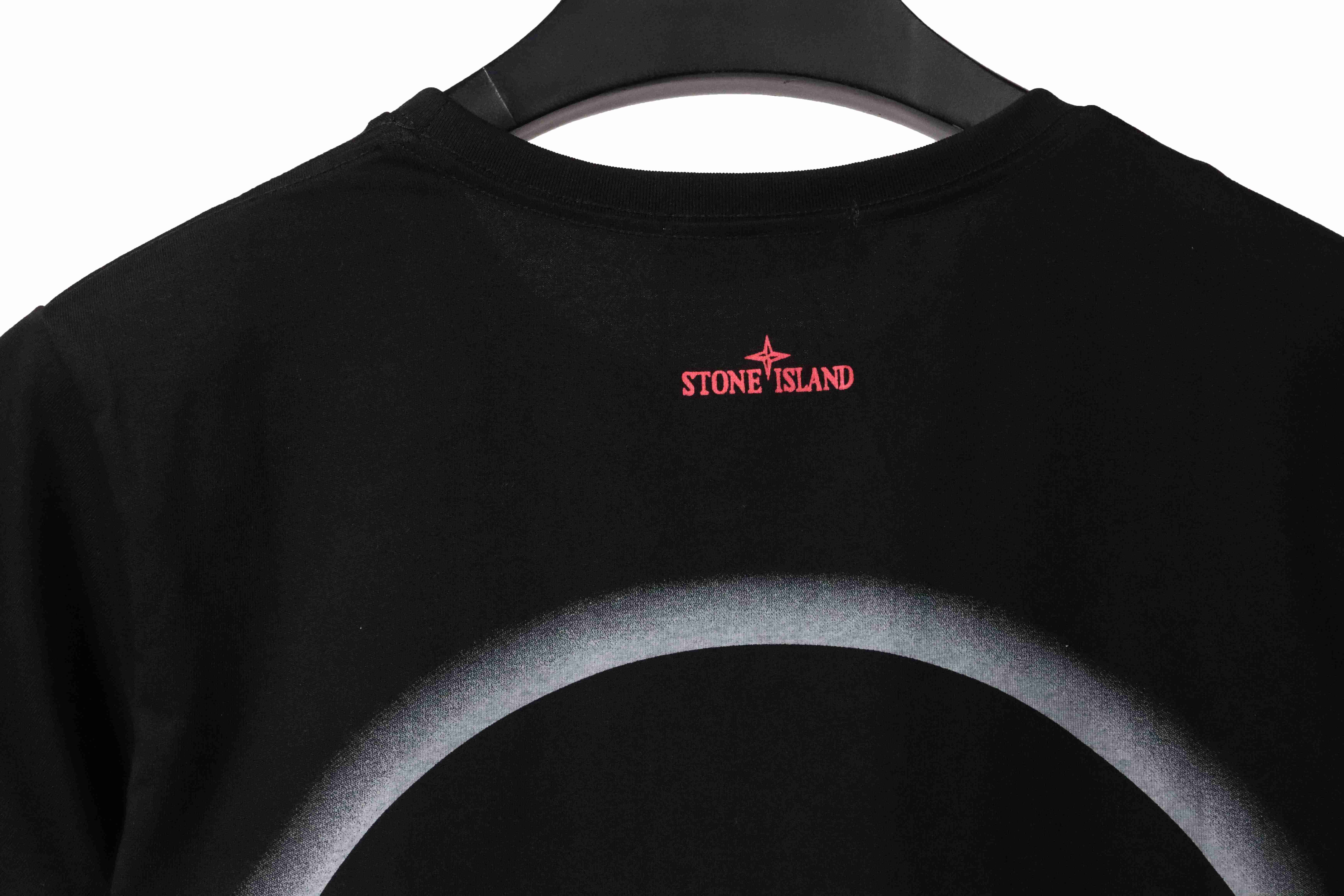 Coco Shoes Stone Island Compass Earth Print T-Shirt Black