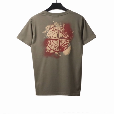 Stone Island Camo Print T-Shirt in Sage 02