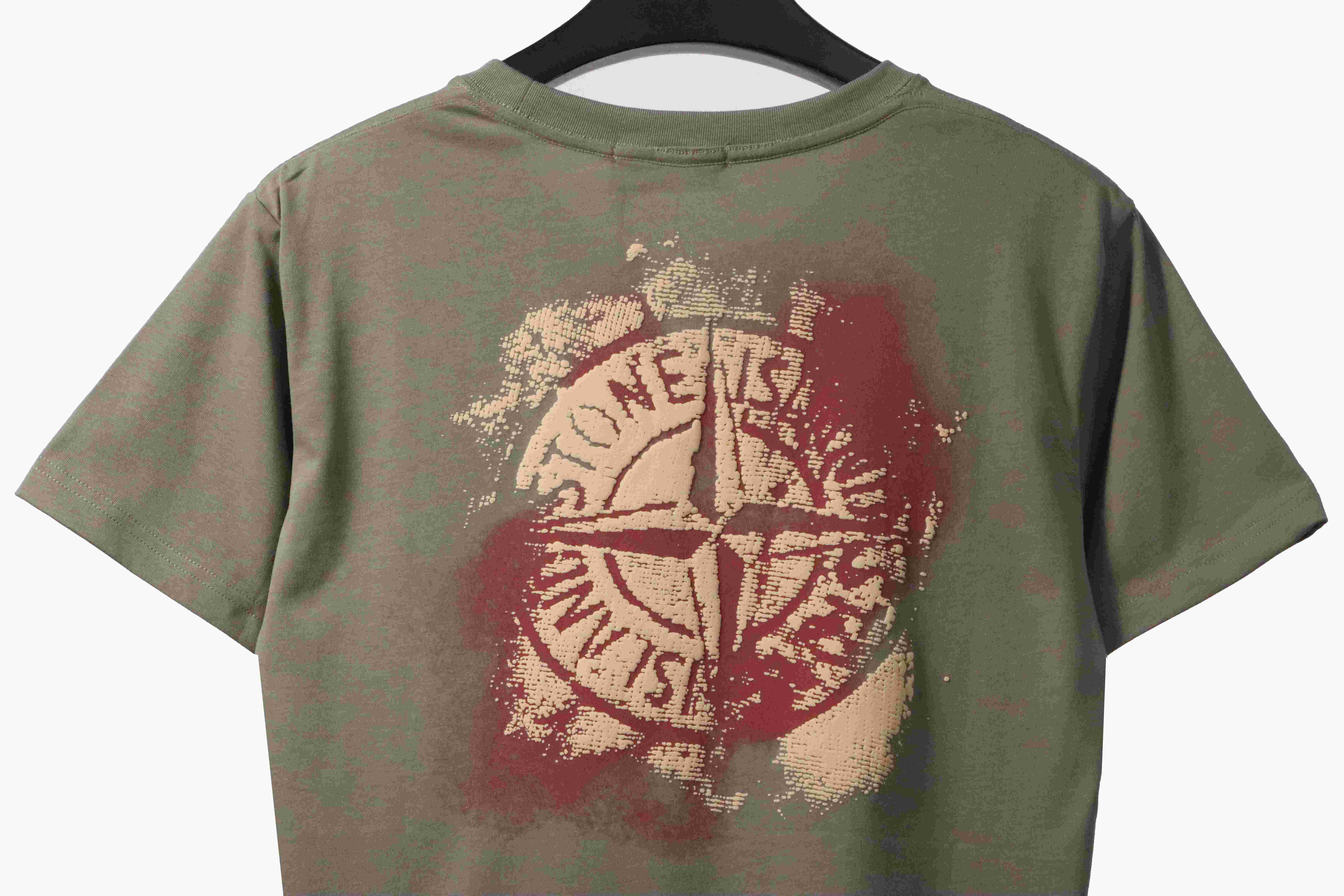Coco Shoes Stone Island Camo Print T-Shirt in Sage