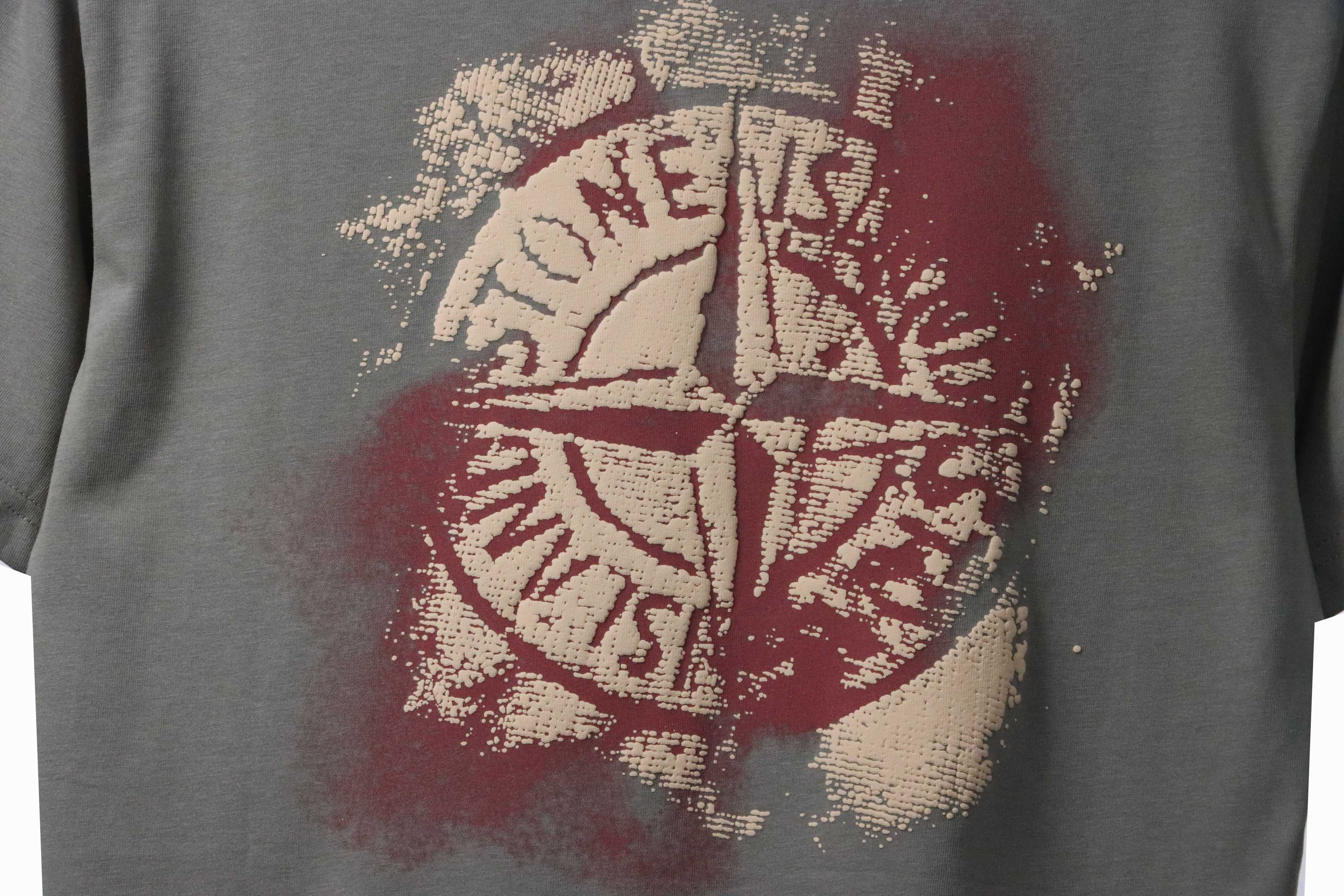 Coco Shoes Stone Island Camo Print T-Shirt in Sage