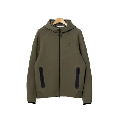 Nike Sportswear Tech Fleece Full-Zip Hoodie & Joggers Set Dark Heather Green and Black 01