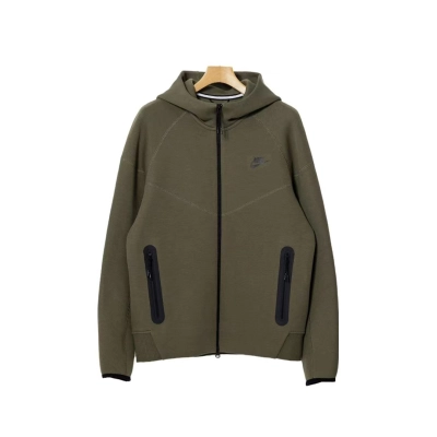 Coco Shoes Nike Sportswear Tech Fleece Full-Zip Hoodie & Joggers Set Dark Heather Green and Black 01