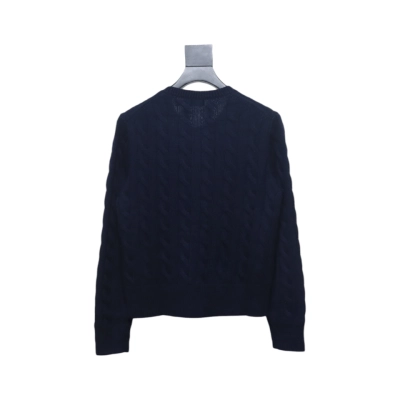 Ralph Lauren Natural Cable-Knit Wool And Cashmere Cardigan Dark Blue 02