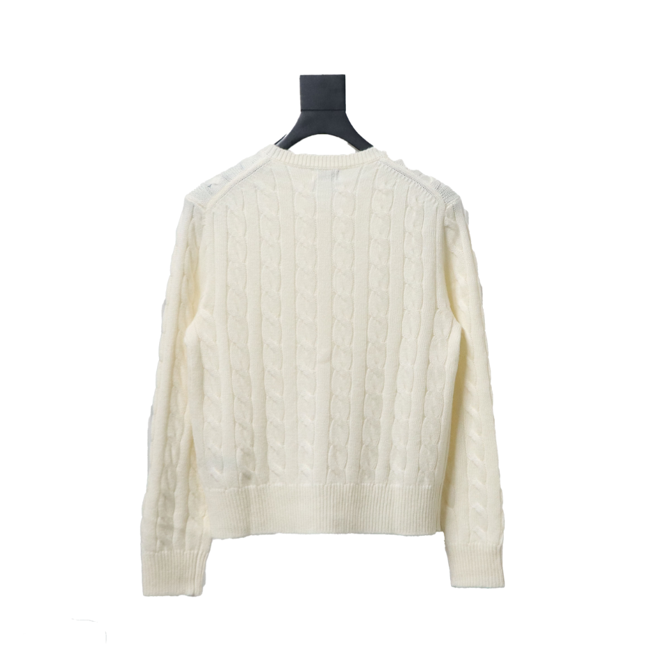 Coco Shoes Ralph Lauren Women's Natural Cable-Knit Wool And Cashmere Cardigan Off White