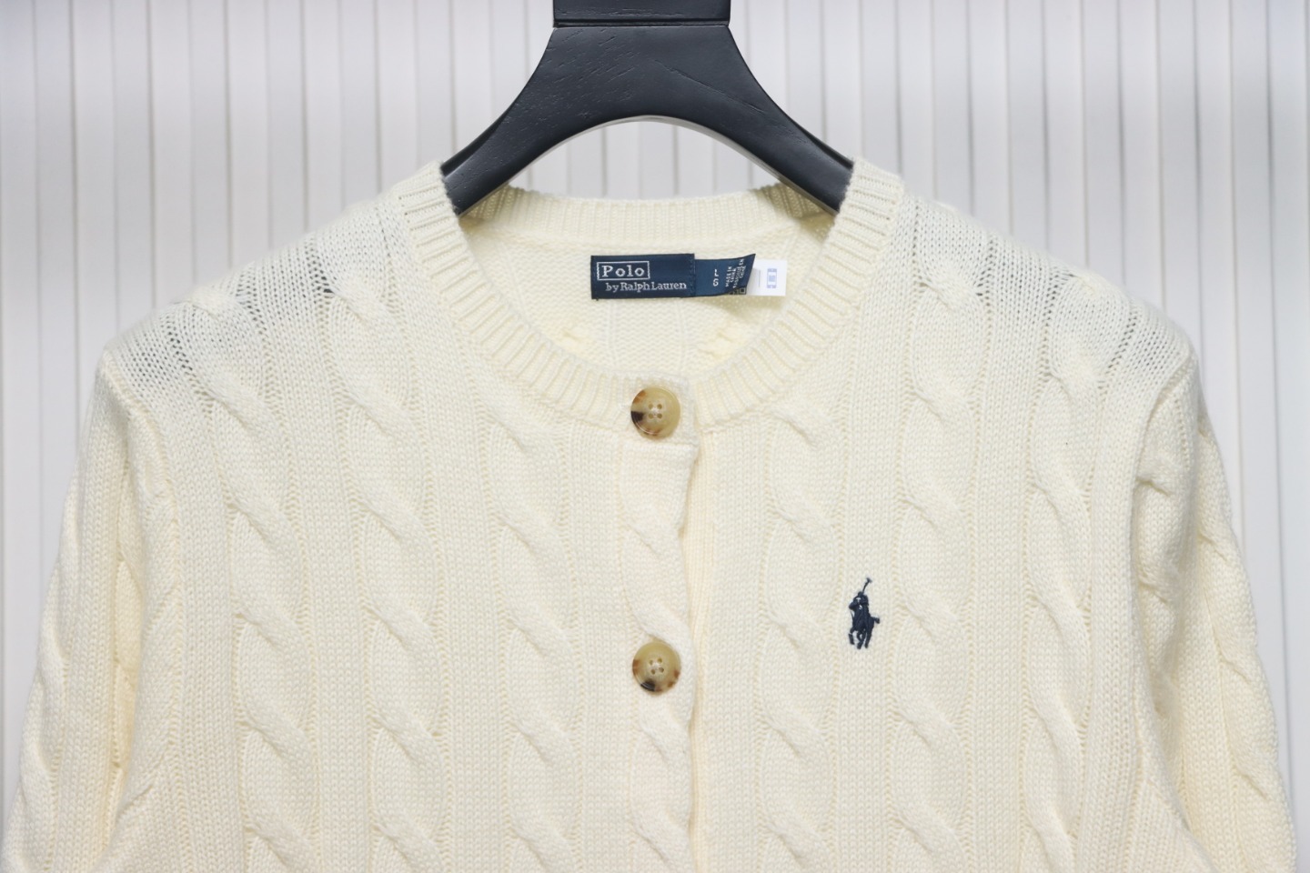 Coco Shoes Ralph Lauren Women's Natural Cable-Knit Wool And Cashmere Cardigan Off White