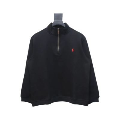 Coco Shoes Ralph Lauren Cotton-Blend Quarter-Zip Sweater Black 01