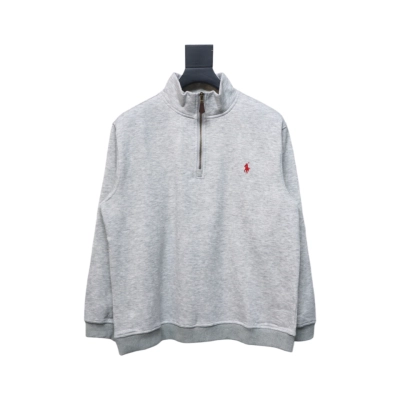 Coco Shoes Ralph Lauren Cotton-Blend Quarter-Zip Sweater Grey 01