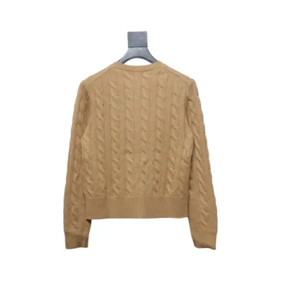 Ralph Lauren Natural Cable-Knit Wool And Cashmere Cardigan Khaki 02
