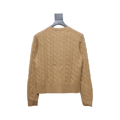 Ralph Lauren Natural Cable-Knit Wool And Cashmere Cardigan Khaki 02