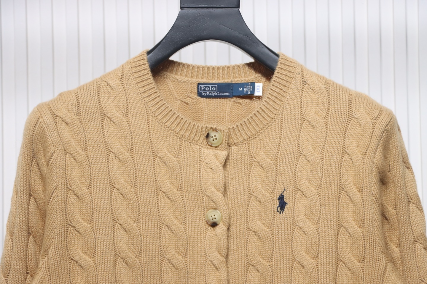 Coco Shoes Ralph Lauren Women's Natural Cable-Knit Wool And Cashmere Cardigan Khaki