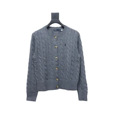 Ralph Lauren Natural Cable-Knit Wool And Cashmere Cardigan Grey 01