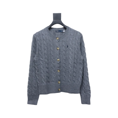 Ralph Lauren Natural Cable-Knit Wool And Cashmere Cardigan Grey 01