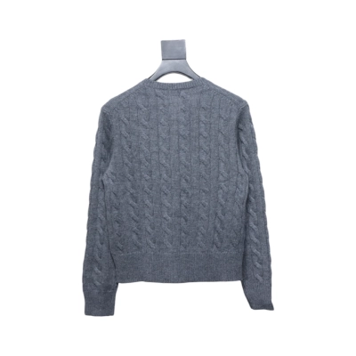 Ralph Lauren Natural Cable-Knit Wool And Cashmere Cardigan Grey 02