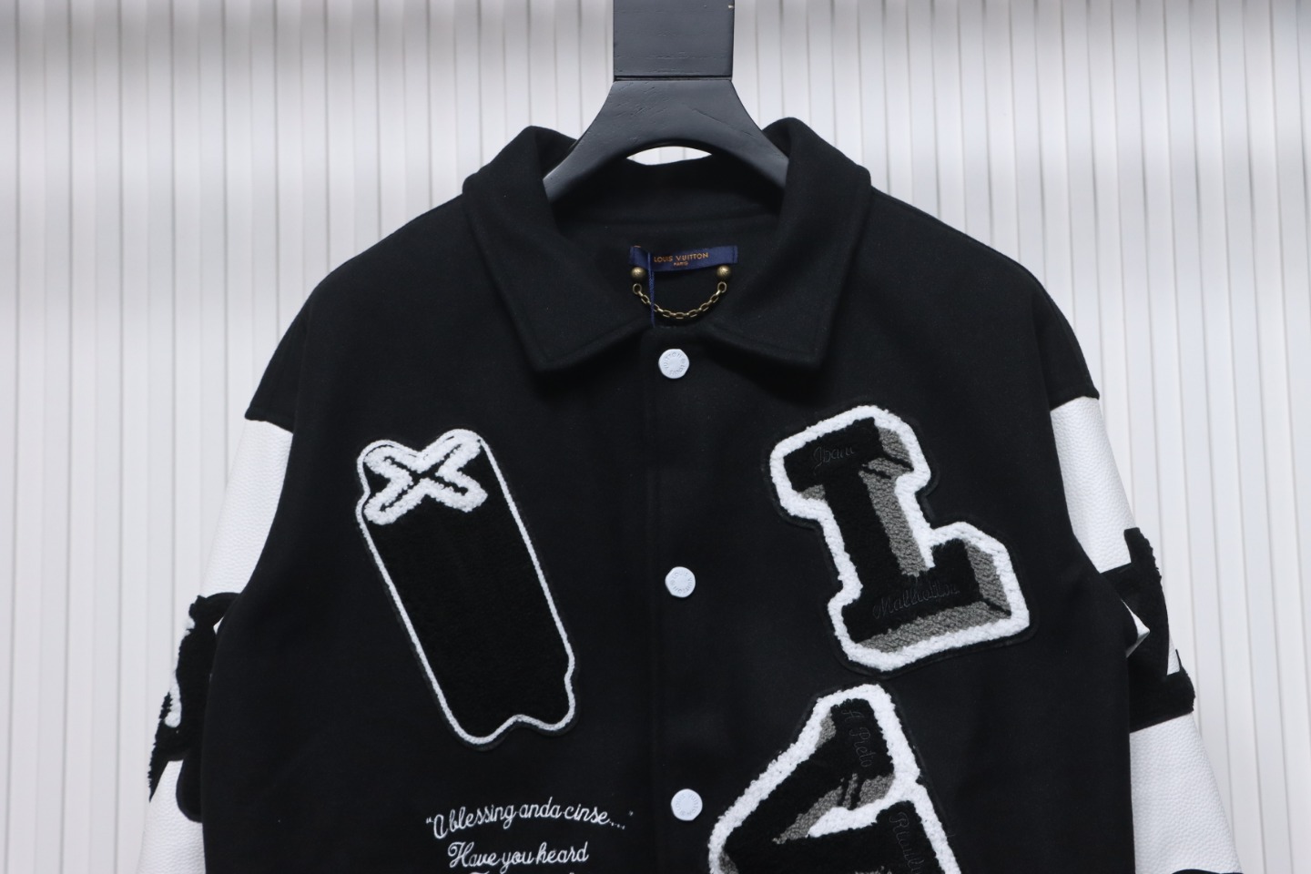 Louis Vuitton Preppy Embroidered Bomber Jacket Black