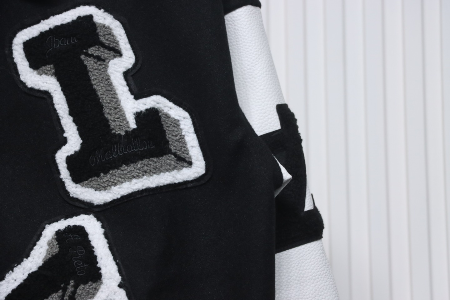 Louis Vuitton Preppy Embroidered Bomber Jacket Black