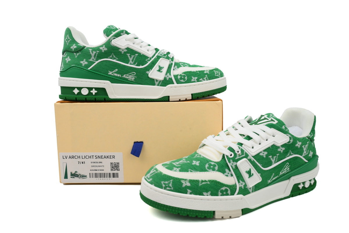 Coco Shoes Louis Vuitton Trainer Green Monogram Textile