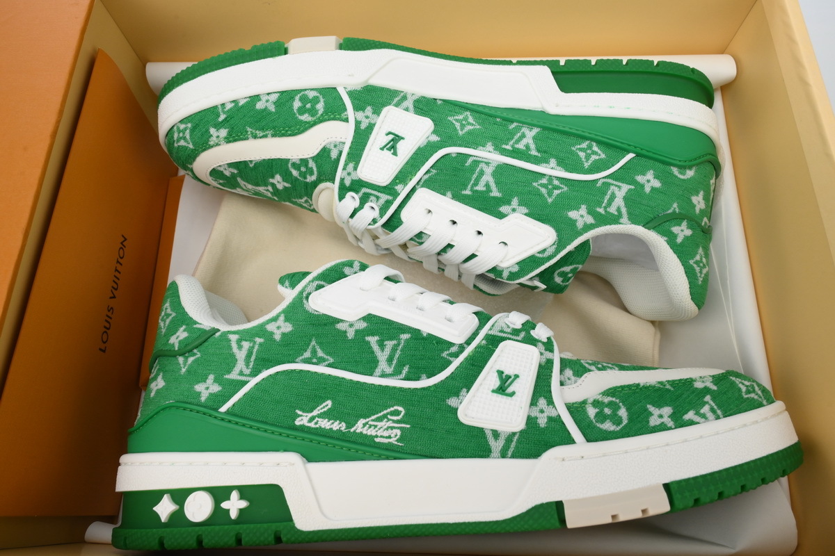 Coco Shoes Louis Vuitton Trainer Green Monogram Textile