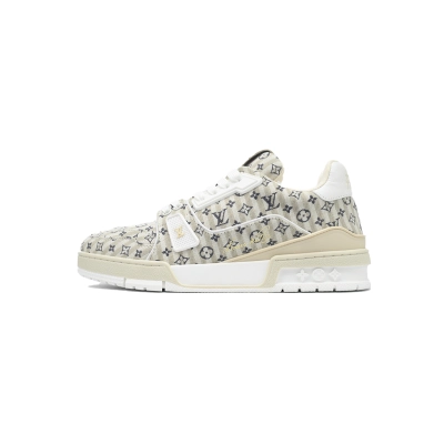 Coco Shoes Louis Vuitton Trainer White Monogram Textile 01