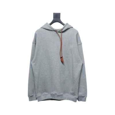 Loewe Cotton Hooded Sweatshirt Grey 01