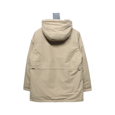 Loewe Leather Label Hooded Down Jacket Light Brown 02