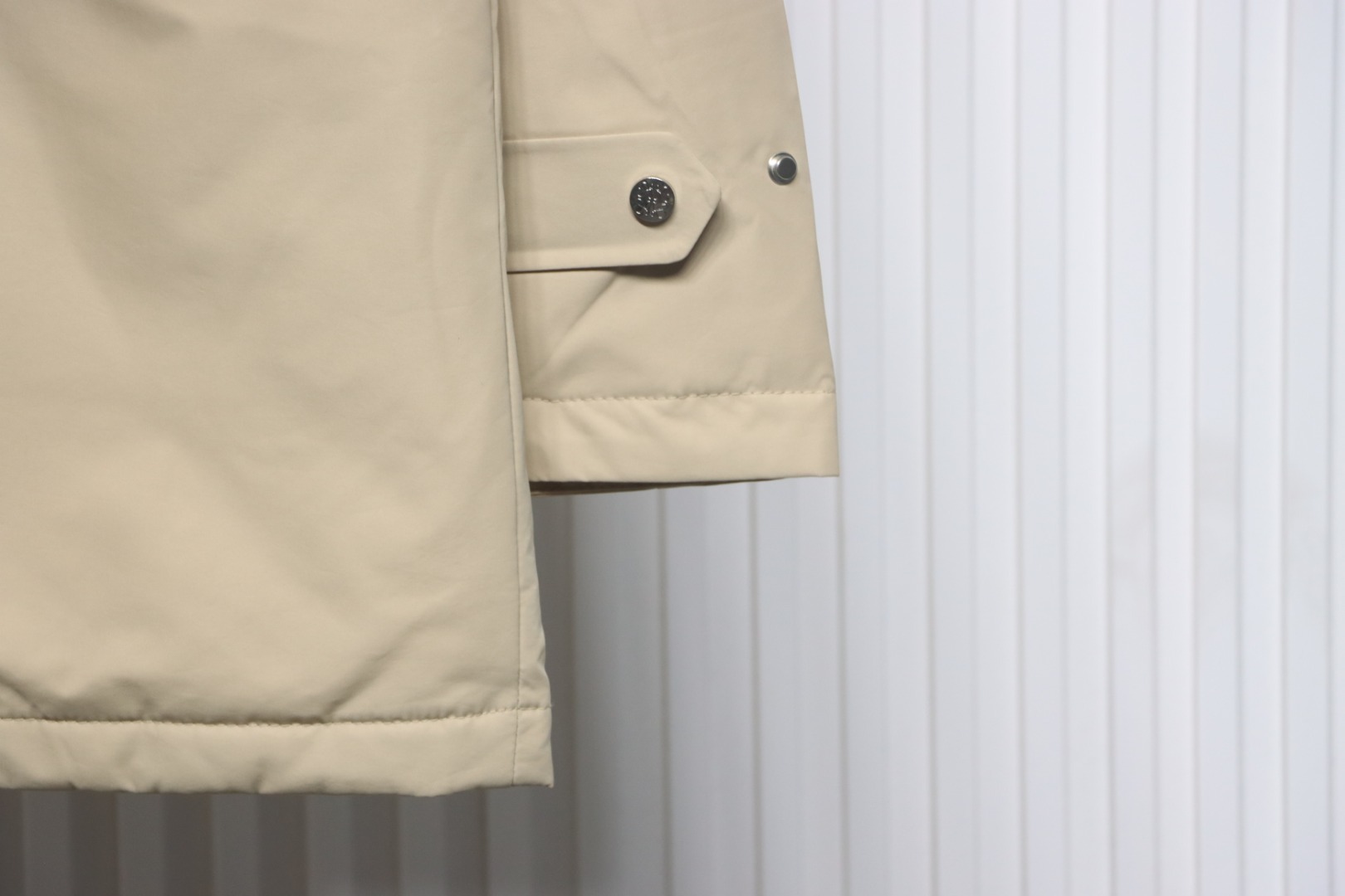 Loewe Leather Label Hooded Down Jacket Light Brown