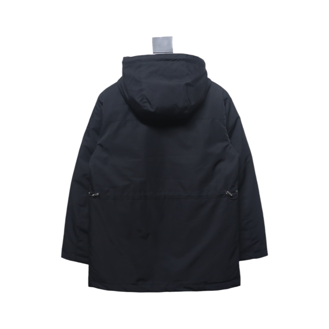 Loewe Leather Label Hooded Down Jacket Black