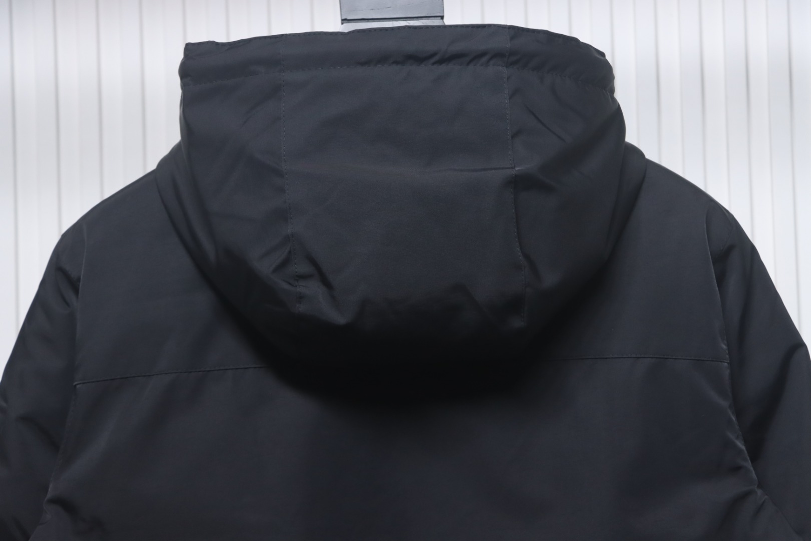 Loewe Leather Label Hooded Down Jacket Black