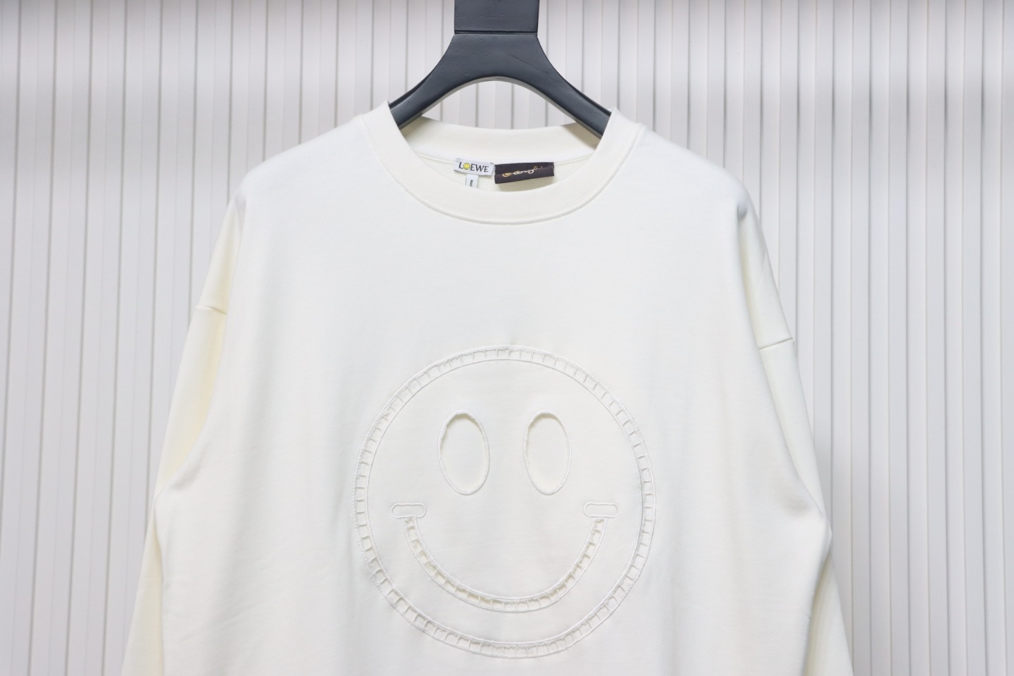 Loewe Hollow Smiley Face Sweatshirt White